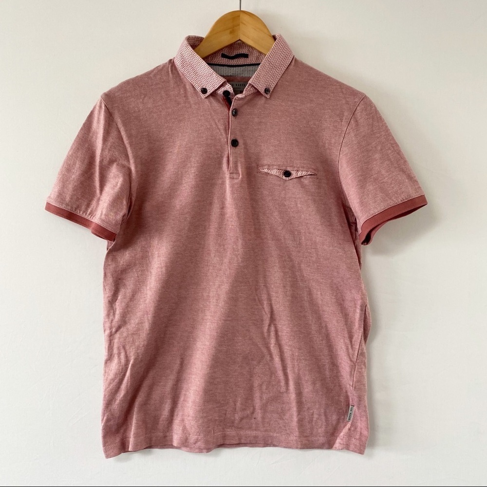 Ted Baker Women’s Pink Slim Fit Cotton Polo Shirt